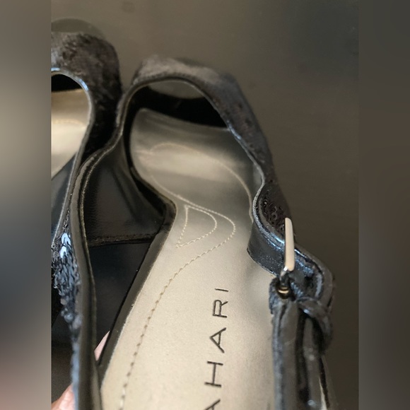 Tahari Leather Sequin Platform Heels - Picture 12 of 15